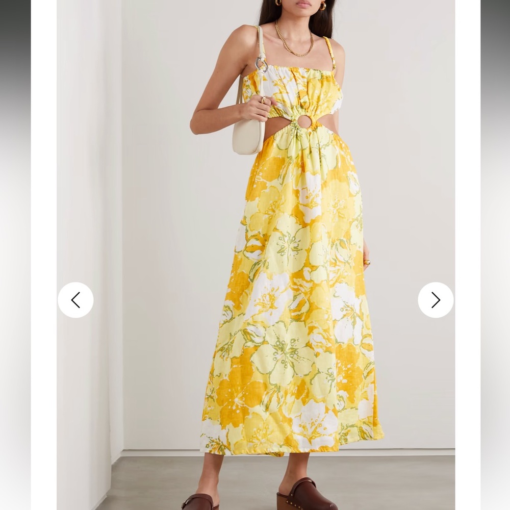 Faithful the brand El Rio cutout floral-print linen maxi dress, size 2